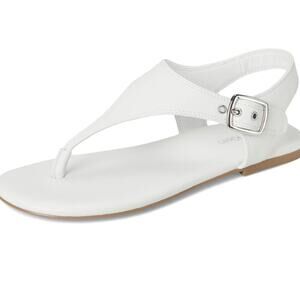 NEW Calvin Klein Women's Moraca Ankle Strap Flat Sandal White Size 9M